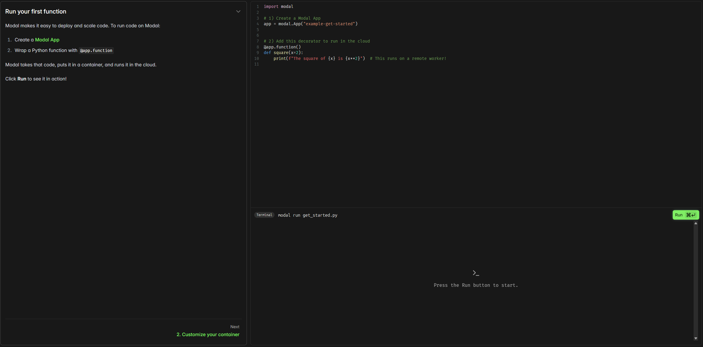 Modal Screenshot